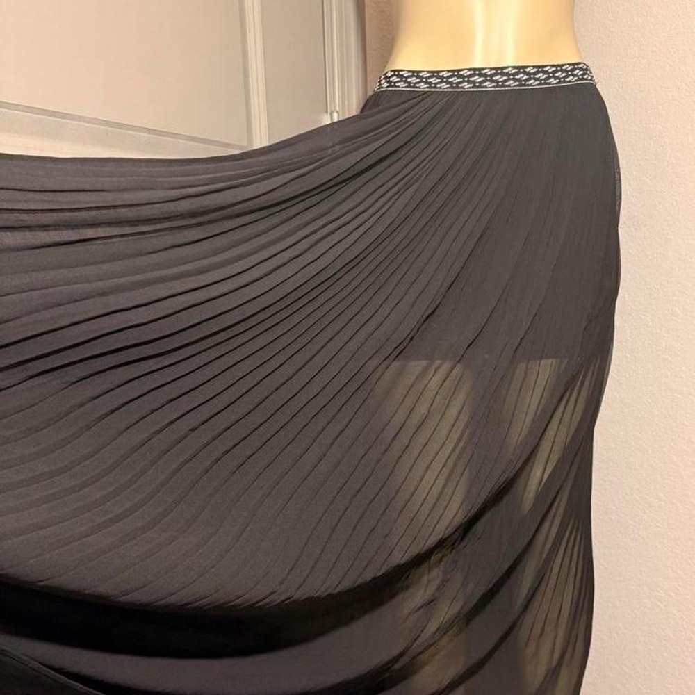 LoveRiche Black sheer maxi skirt with elastic waistband